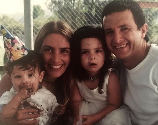 Baby Fiona Palomo with her parents Eduardo Palomo and Carina Ricco and her brother Luca